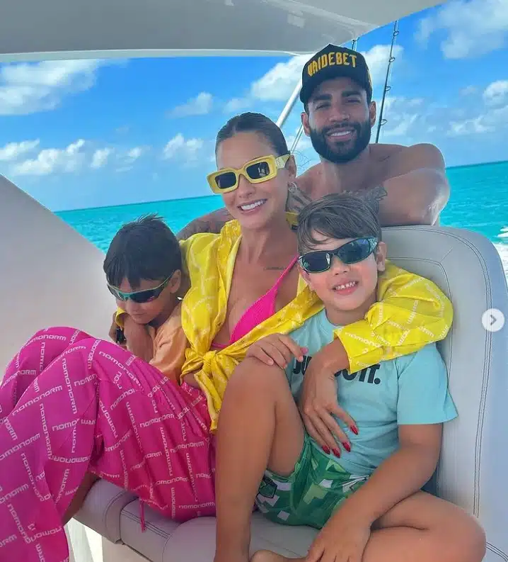 Gusttavo Lima exibe passeio com os seus filhos com Andressa Suita em iate no Caribe e encanta 