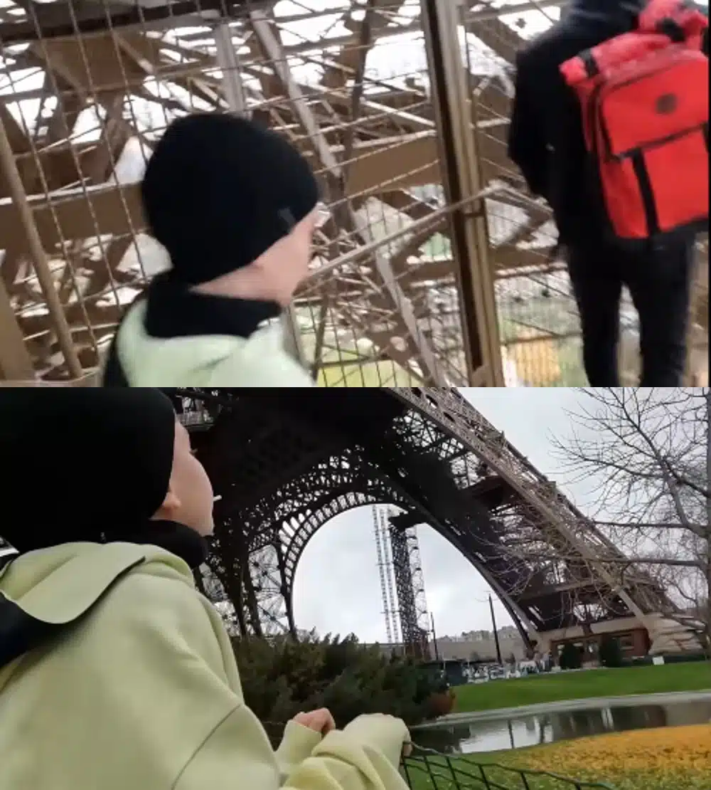 Ana Hickmann exibe o filho subindo na Torre Eiffel