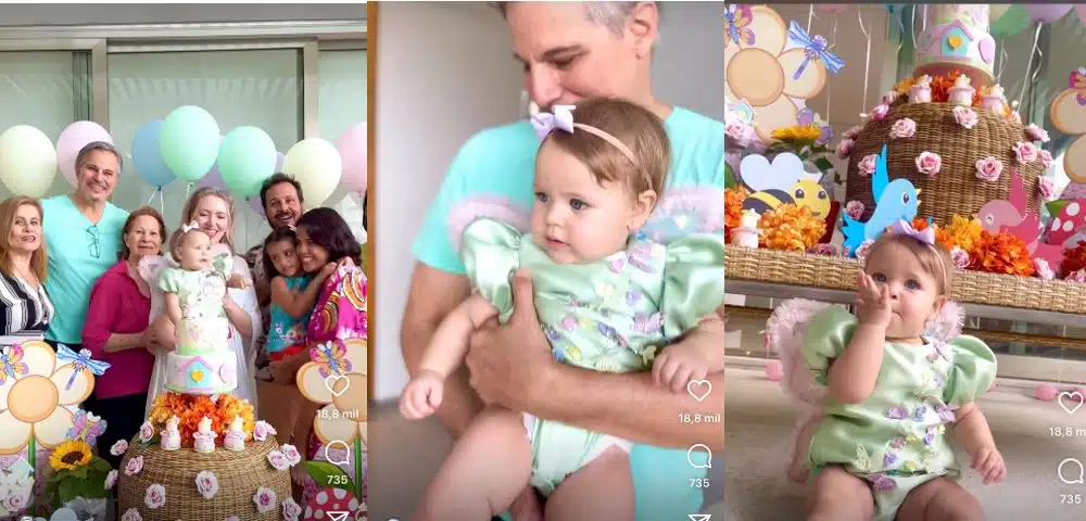 Bebê de Edson Celulari ganha linda festa para os seus 11 meses de vida