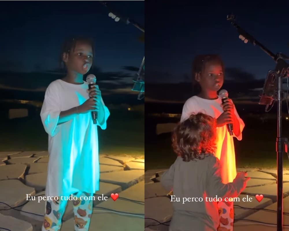 Giovanna Ewbank mostra seu filho cantando na fazenda