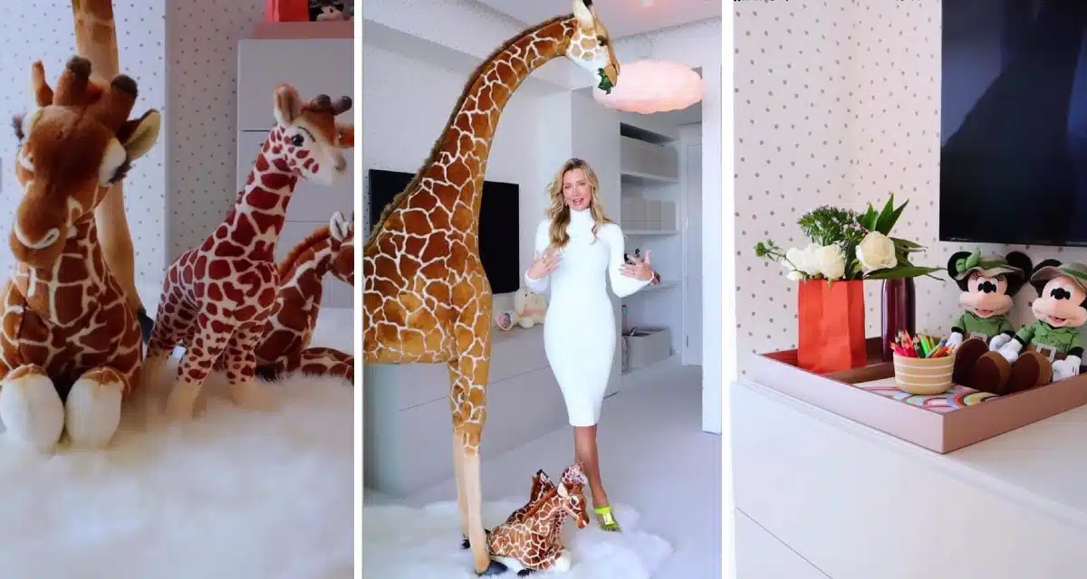 A girafa gigantesca do quarto da bebê de Roberto Justus