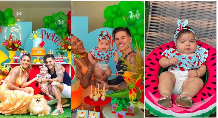 Tays Reis e Biel celebram os 6 meses de sua bebê com linda festa