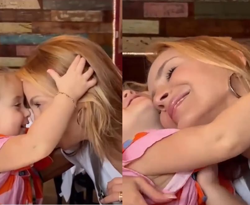 Claudia Leitte surge abraçada com sua filha caçula e surpreende 