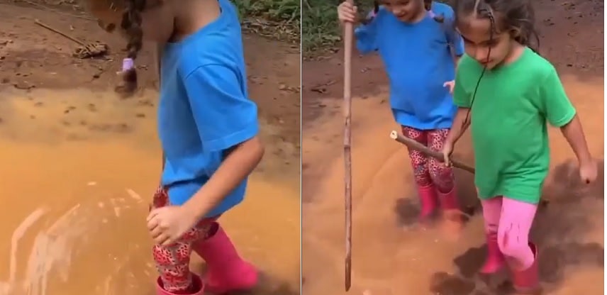 Filhas gêmeas de Ivete Sangalo e Daniel Cady surgiram se divertindo na lama e encantam 