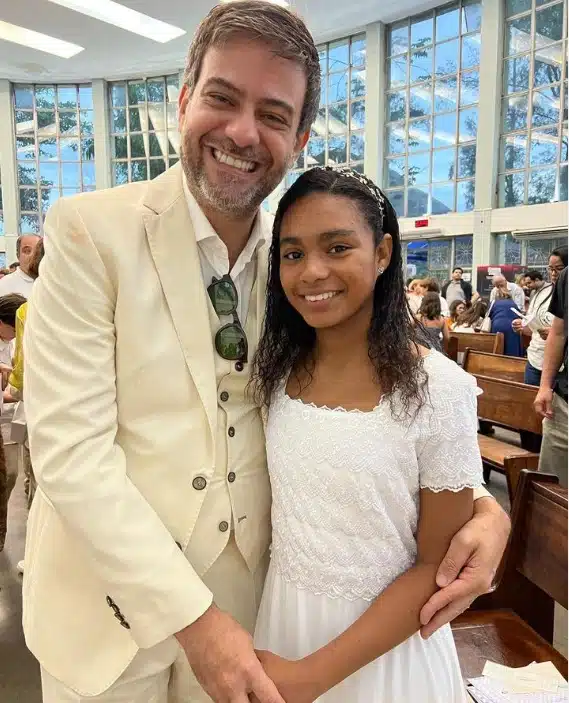 Filha de Glória Maria com o padrinho Bruno Astuto
