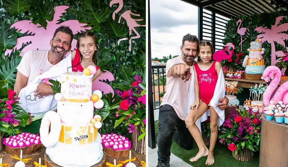 O ator Henri Castelli mostrou a linda festa de 9 anos da filha, Maria Eduarda