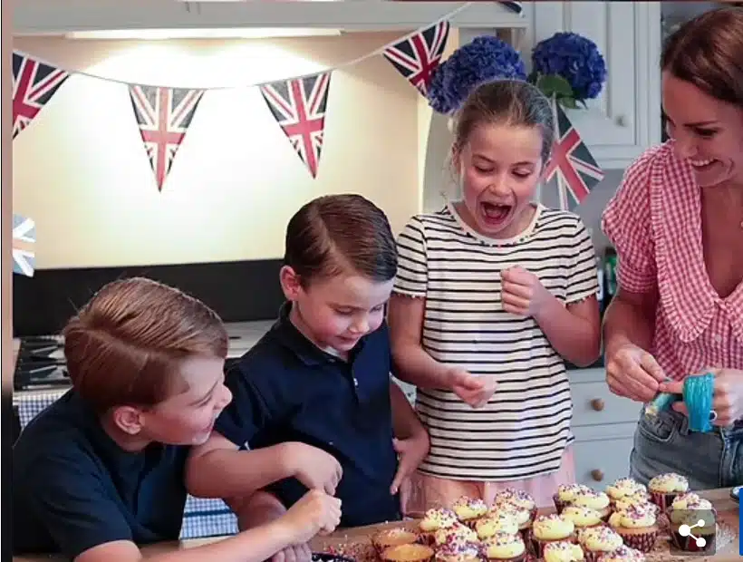 Kate Middleton cozinhando com os filhos no palácio