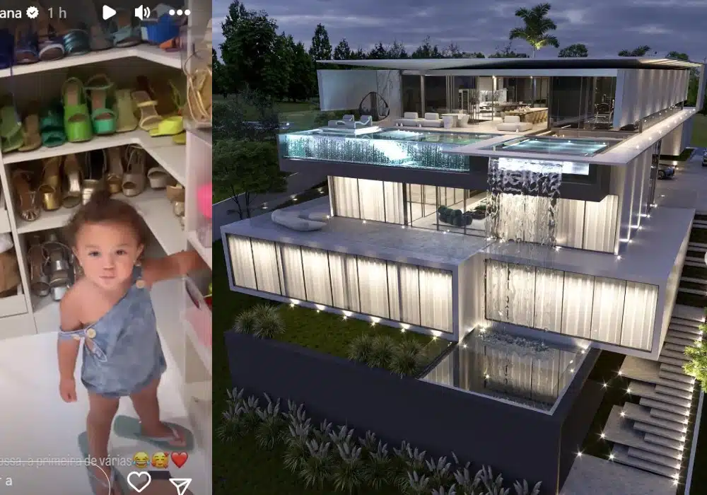 Léo Santana mostrando sua bebê e a nova mansão dele e de Lorena