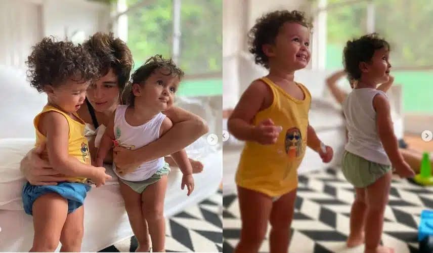 Nanda Costa posa com sua bebês gêmeas e surpreende