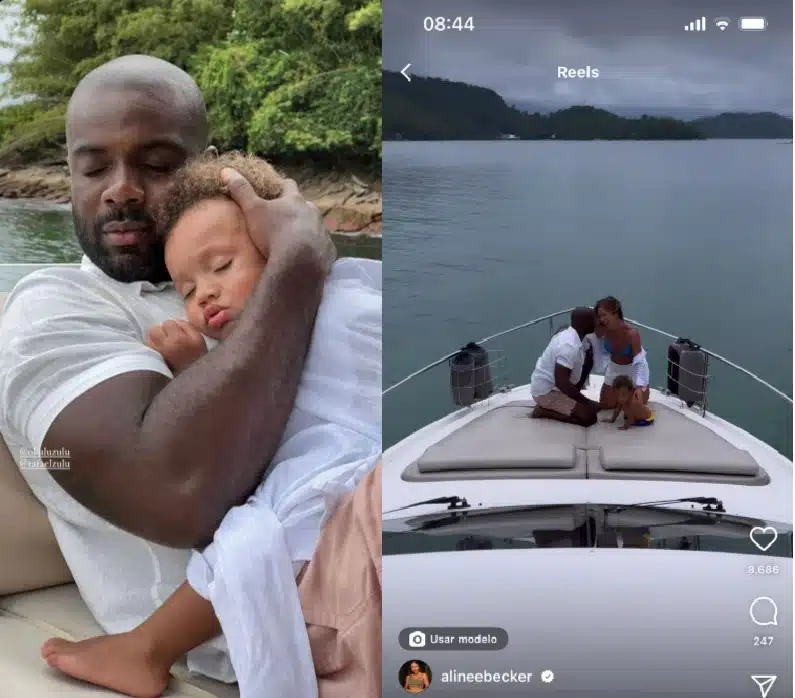 Rafael Zulu surge com seu filho em iate de luxo e faz pedido de casamento e encanta