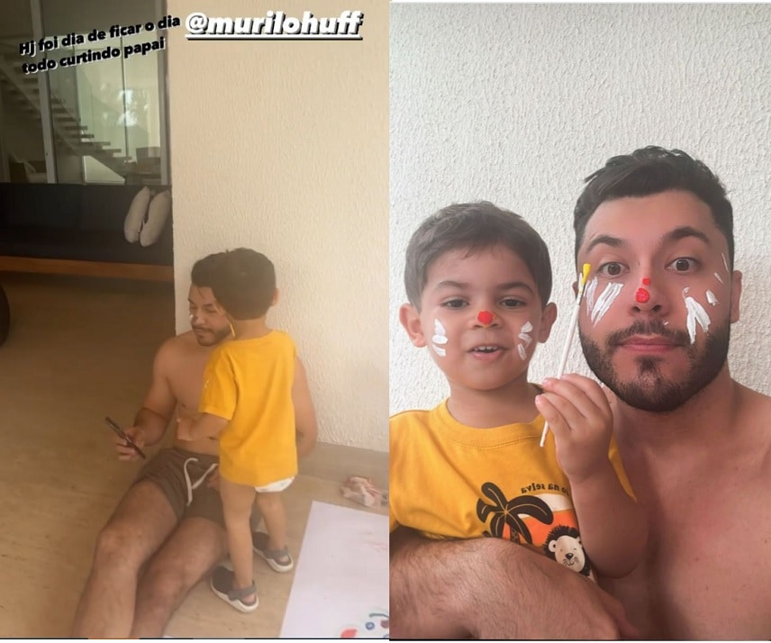 Murilo Huff surge se divertindo com seu filho com Marília Mendonça em casa e surpreende 