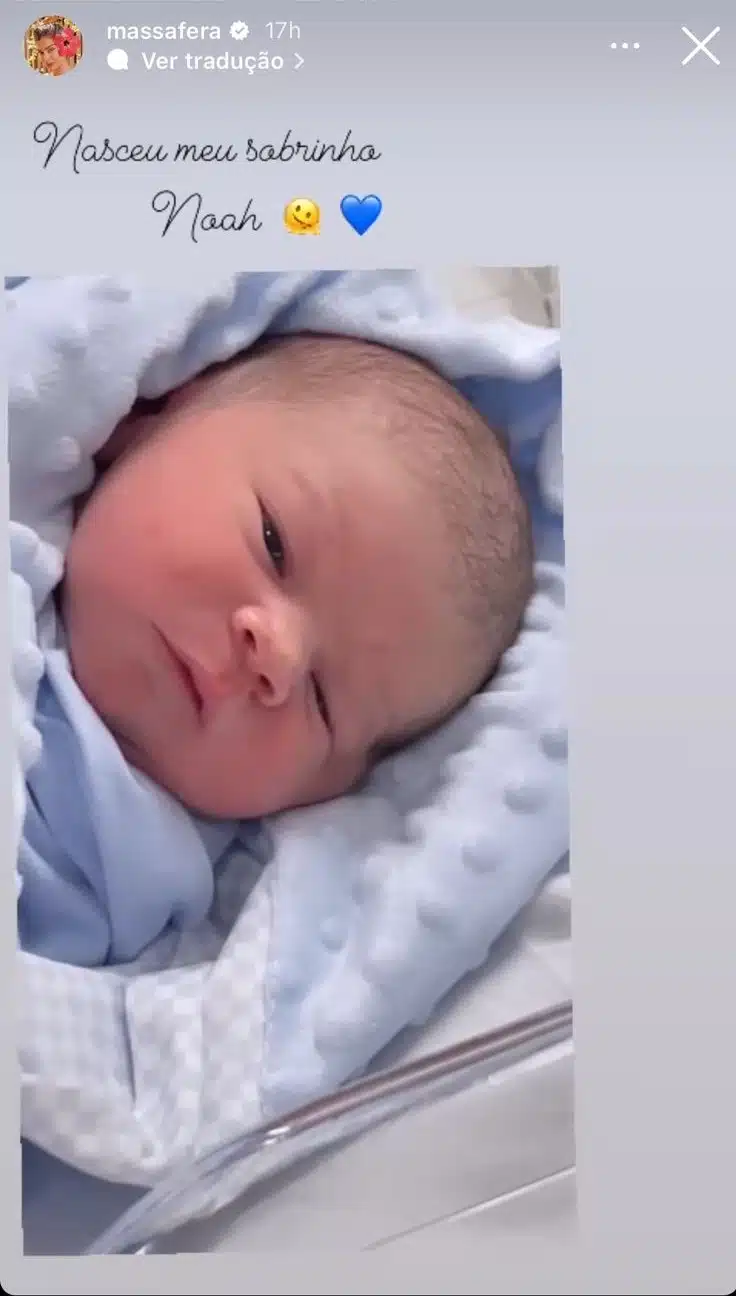 Grazi Massafera exibe seu sobrinho recém-nascido