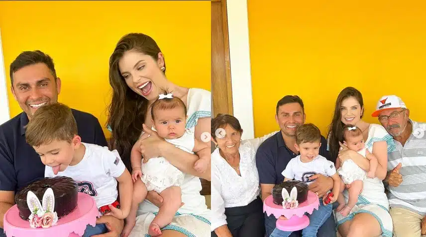 Mano Walter e Débora Silva celebram os 3 meses de sua bebê com a família reunida e encanta 