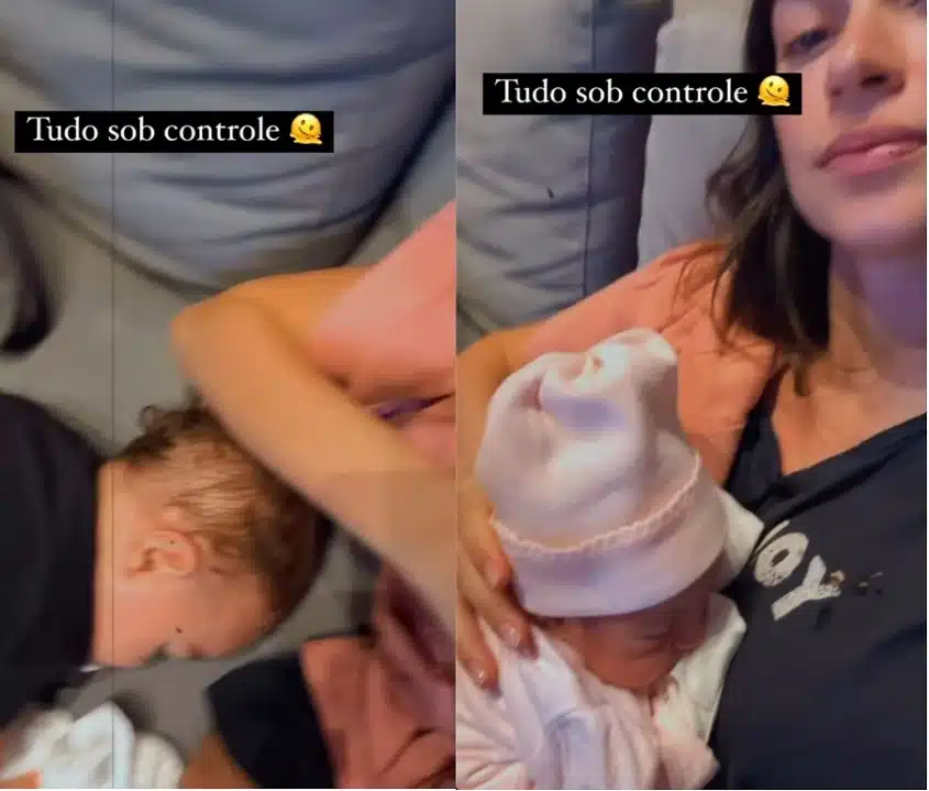 Thaila Ayala surge com sua bebê recém-nascida e seu filho mais velho em momento fofo e emociona 