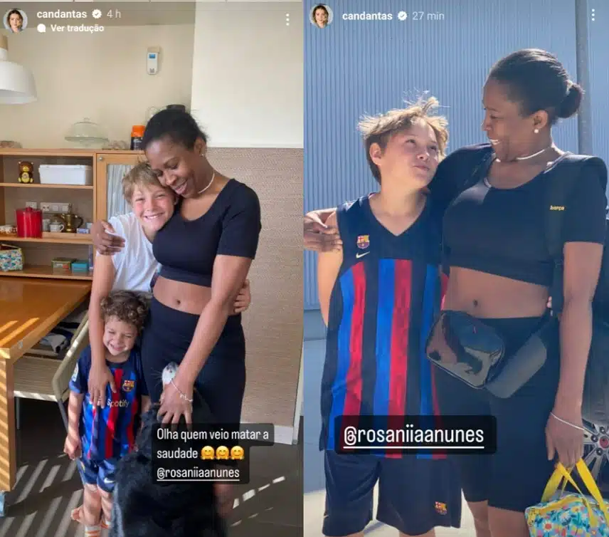 Filho de Neymar e Carol Dantas posa com a babá e surpreende 