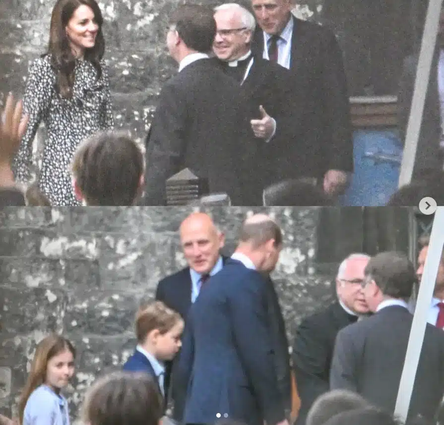 Kate Middleton e príncipe William juntos com os três filhos