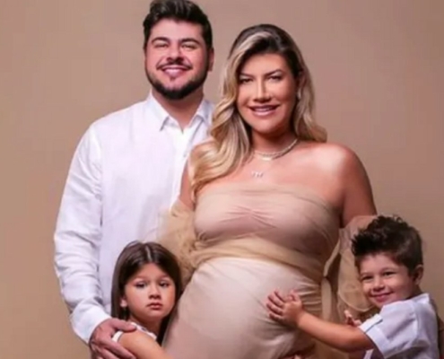 Cristiano, dupla de Zé Neto, e Paula Vaccari anunciam o nascimento do 3º filho juntos