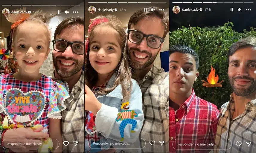 Daniel Cady exibe seus três filhos com Ivete Sangalo na festa junina na mansão da família