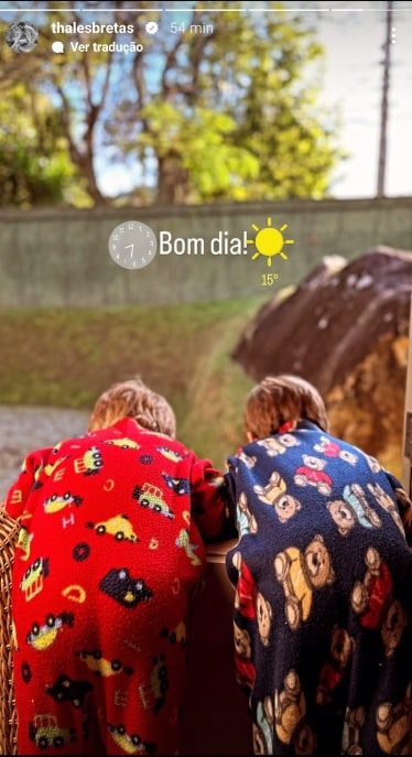 Filhos de Paulo Gustavo e Thales Bretas posam usando roupas iguais e surpreendem 