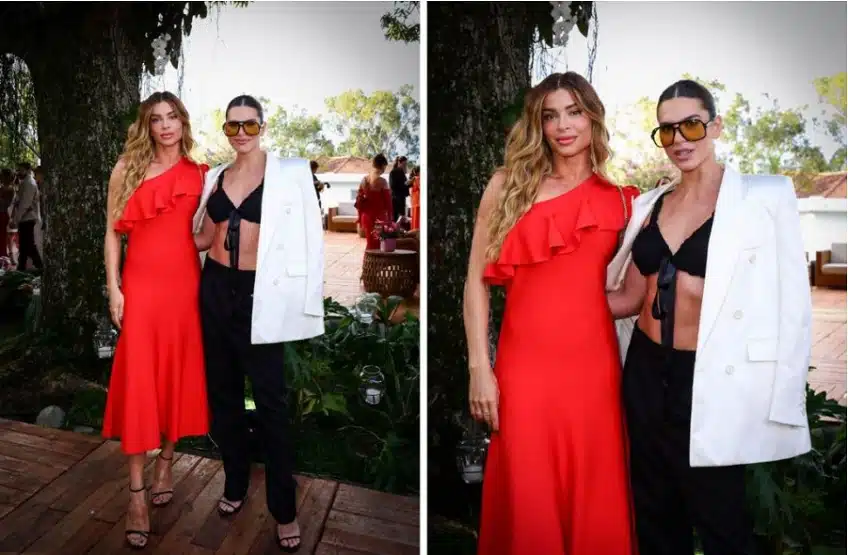 Grazi Massafera posa com Mariana Goldfarb, ex de Cauã Reymond e em evento de moda e surpreende
