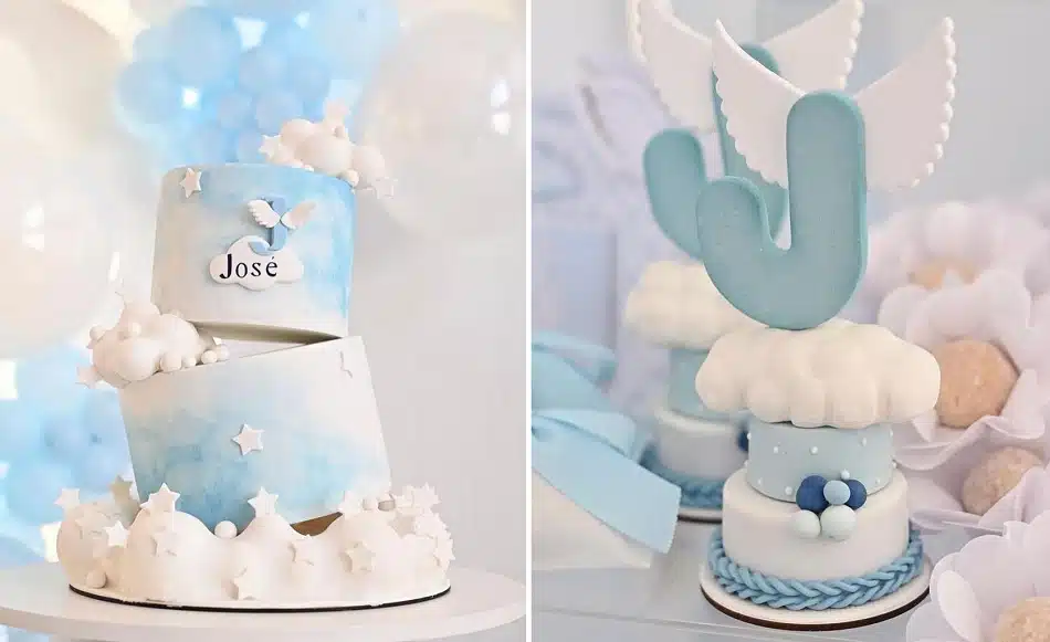 Os detalhes do bolo e dos docinhos do aniversário do José, neto de Leandro 
