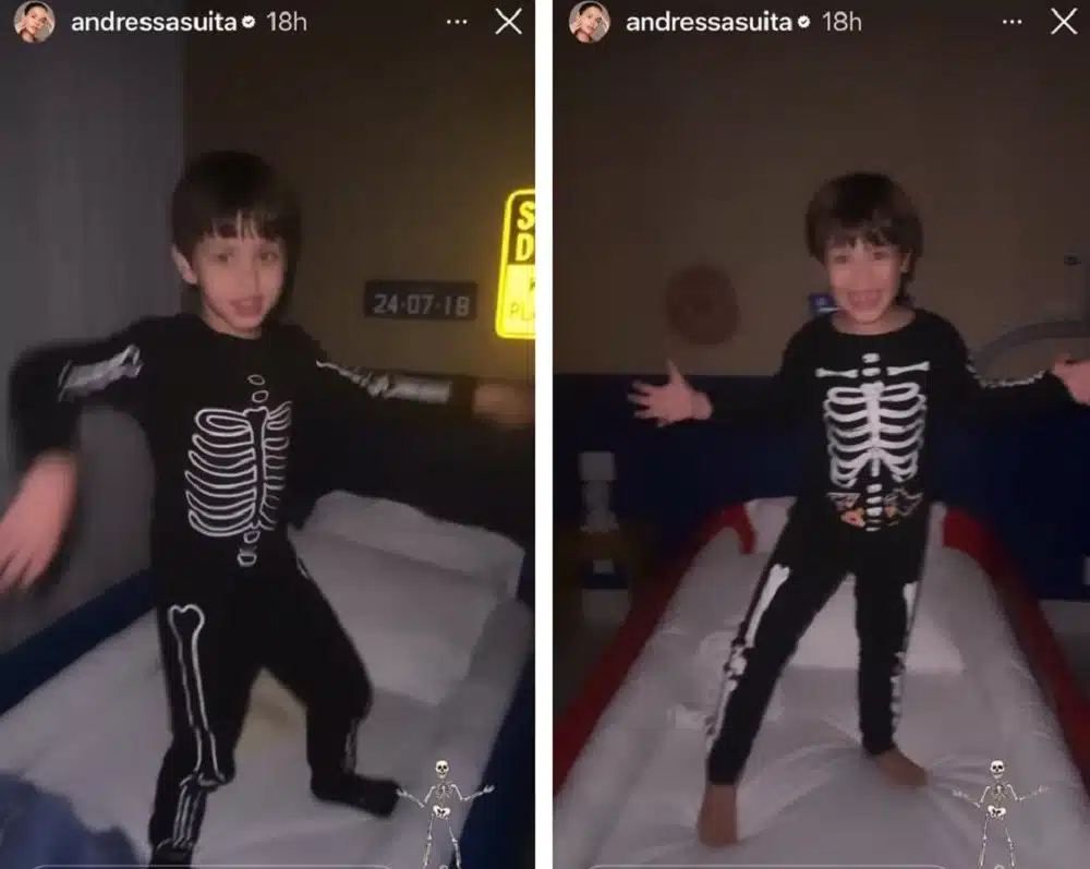 Os filhos de Andressa Suita e Gusttavo se divertindo em seu quarto dos sonhos