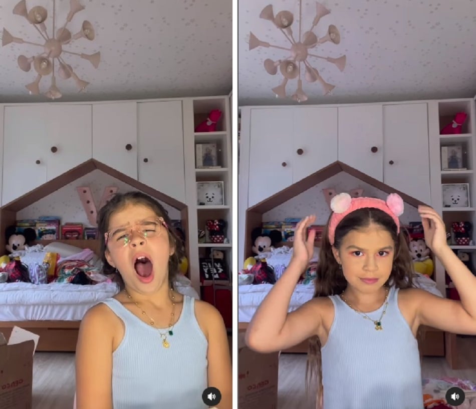 Mirella Santos e Ceará mostrara a filha gravando vídeos em seu quarto 