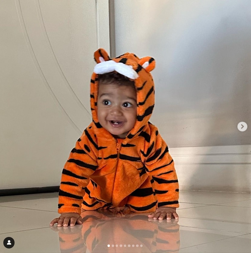 Viviane Araújo exibe seu bebê com fantasia de tigre e impressiona
