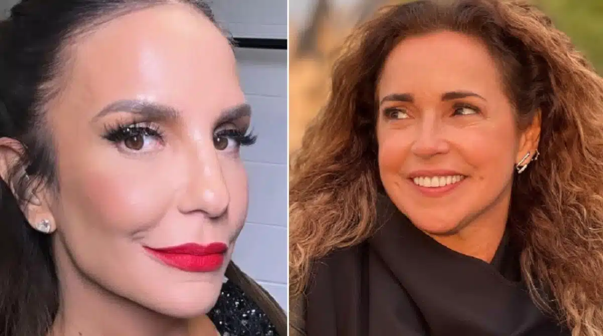 Ivete Sangalo e Daniela Mercury posam com suas famílias em um show de um amigo