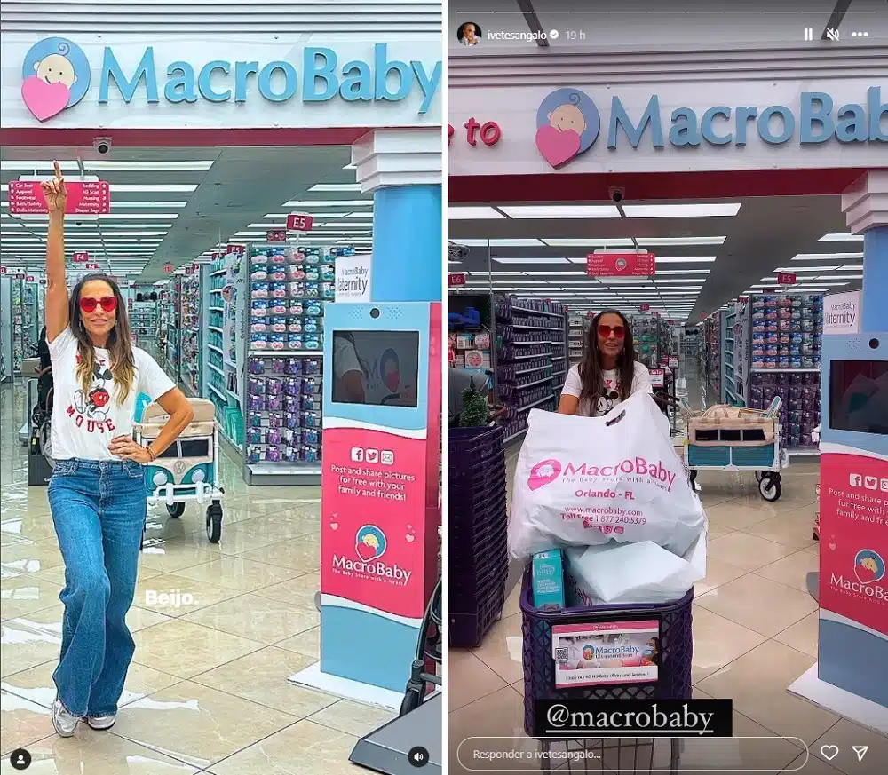 A cantora Ivete Sangalo saindo com muitas compras da loja de enxoval de bebê, nos EUA 