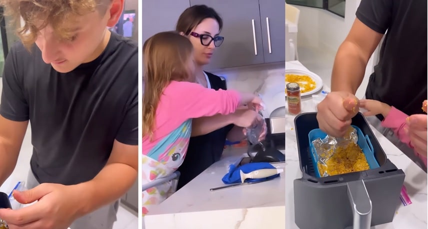 Claudia Leitte mostra seus filhos cozinhando na sua mansão nos EUA e encanta 