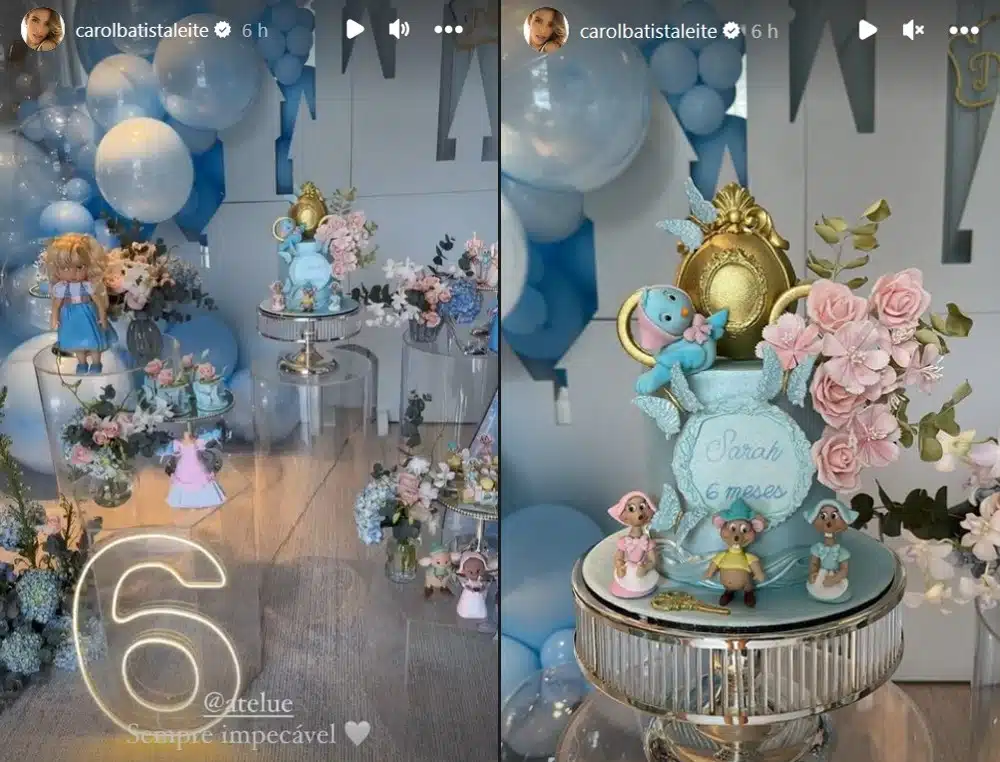 Esposa de Kaká mostra a decoração da festa de seis meses da sua bebê