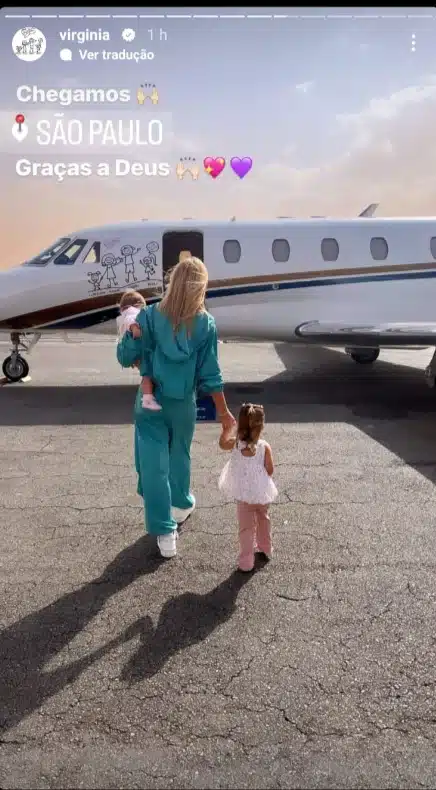 Virgínia Fonseca posa com suas bebês em seu avião de luxuoso e impressiona 