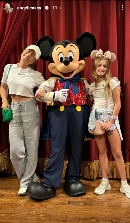 Angélica surge com sua filha com Luciano em foto com personagem da Disney e impressiona 