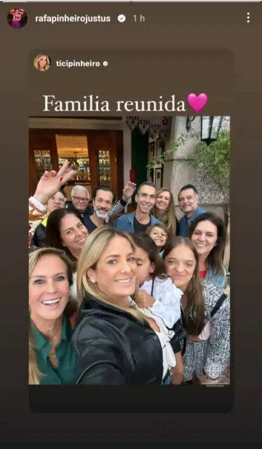 César Tralli posa com sua filha com Ticiane Pinheiro em encontro com familiares e surpreende 