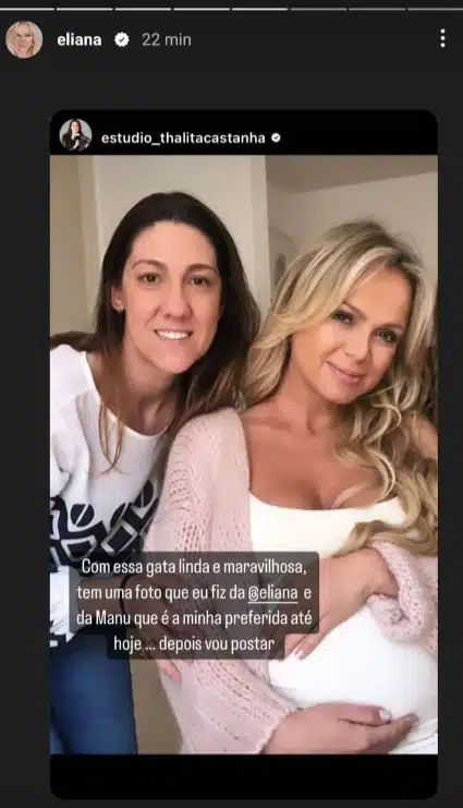 Eliana surge com barrigão de grávida de sua caçula e encanta 