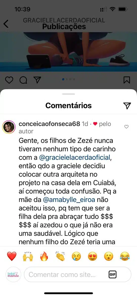 Graciele Lacerda curtiu uma crítica aos filho de Zezé Di Camargo, entenda