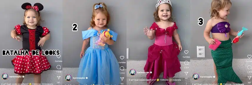 Bebê de Edson Celulari surge com fantasias de princesas da Disney e impressiona 