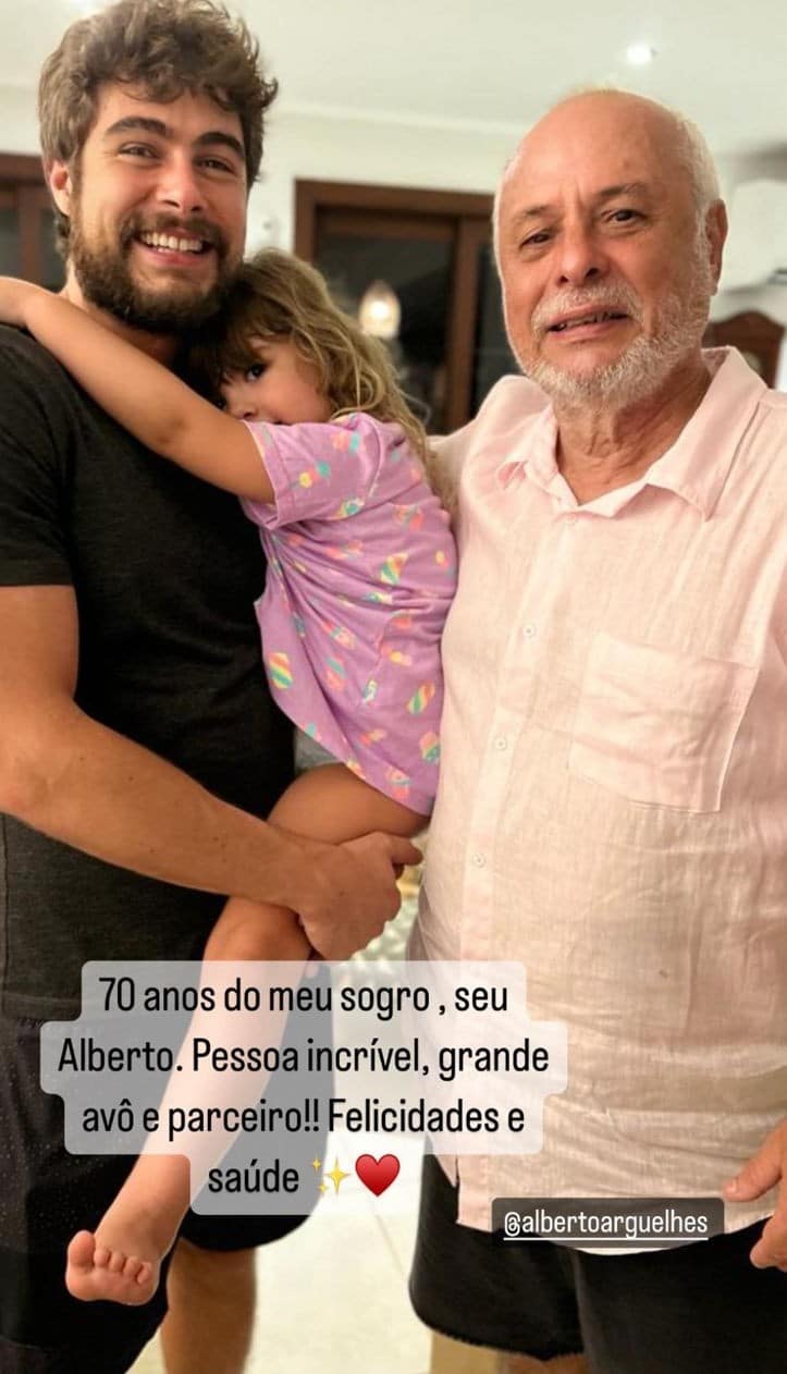 Rafael Vitti surge com sua bebê e faz homenagem ao sogro