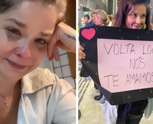 Samara Felippo mostra despedida da filha que foi morar fora