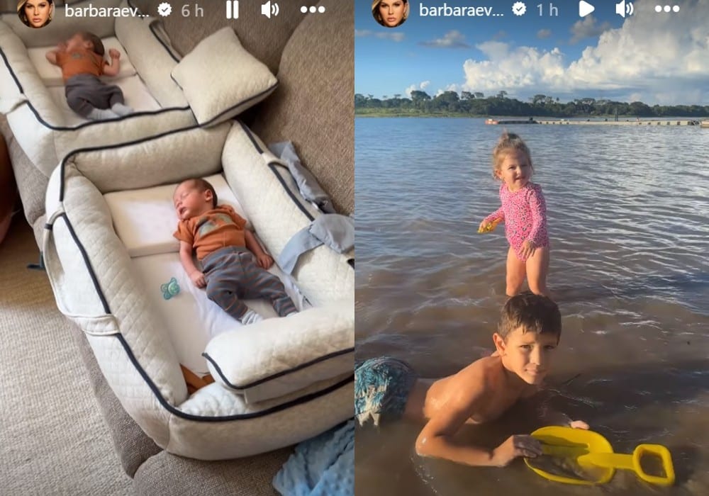 Bárbara Evans mostrou sua filha nadando no rio Tietê