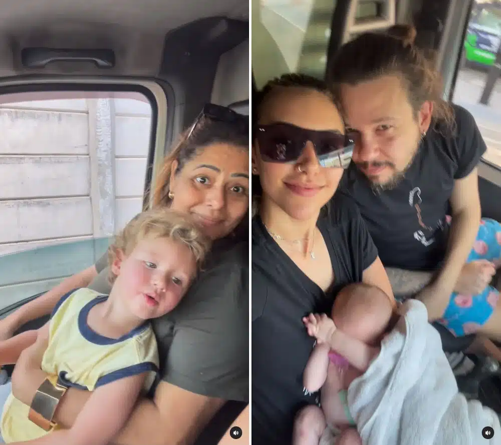 Bruno do KLB no caminhão com sua mudança e a família