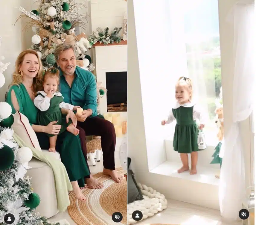 Edson Celulari posa com sua bebê e esposa em ensaio de Natal e impressiona 