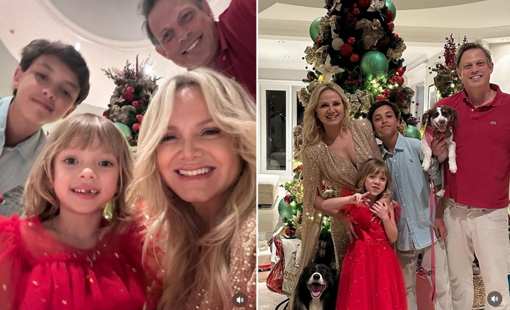 A apresentadora Eliana reuniu a família em sua luxuosa mansão para passar o Natal juntos