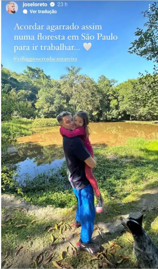 José Loreto posa com sua filha com Débora Nascimento em floresta em São Paulo e encanta 