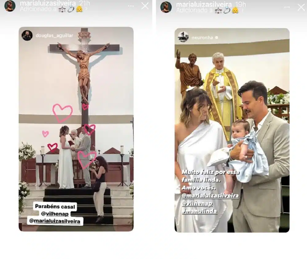 O ator Paulinho Vilhena mostrou a cerimônia religiosa de seu casamento