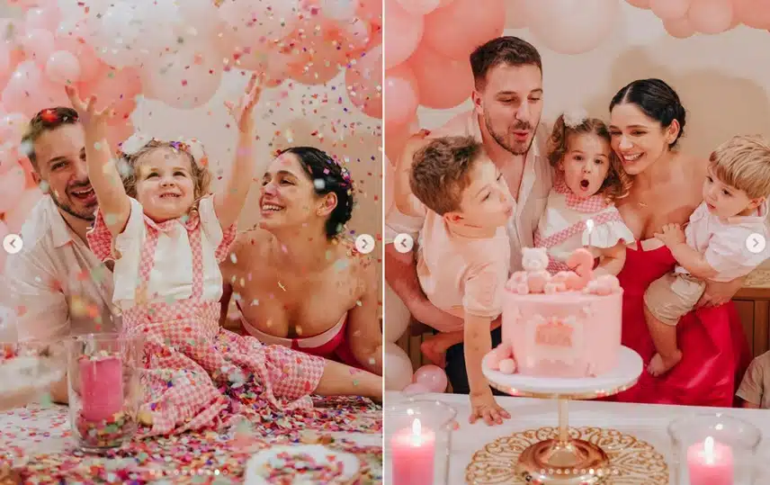 Sabrina Petraglia celebra os três de sua filha com linda festa em sua casa em Dubai e impressiona 