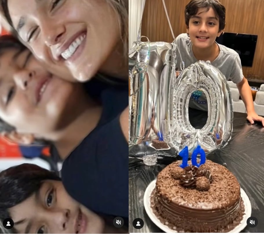 Sasha Meneghel celebra os 10 anos de seu irmão mais novo e impressiona 