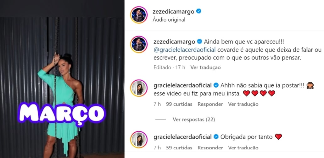 Zezé Di Camargo se declarando para Graciele Lacerda