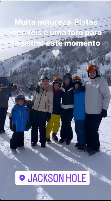 Eliana posa com seus filhos em estação de esqui nos EUA e impressiona 